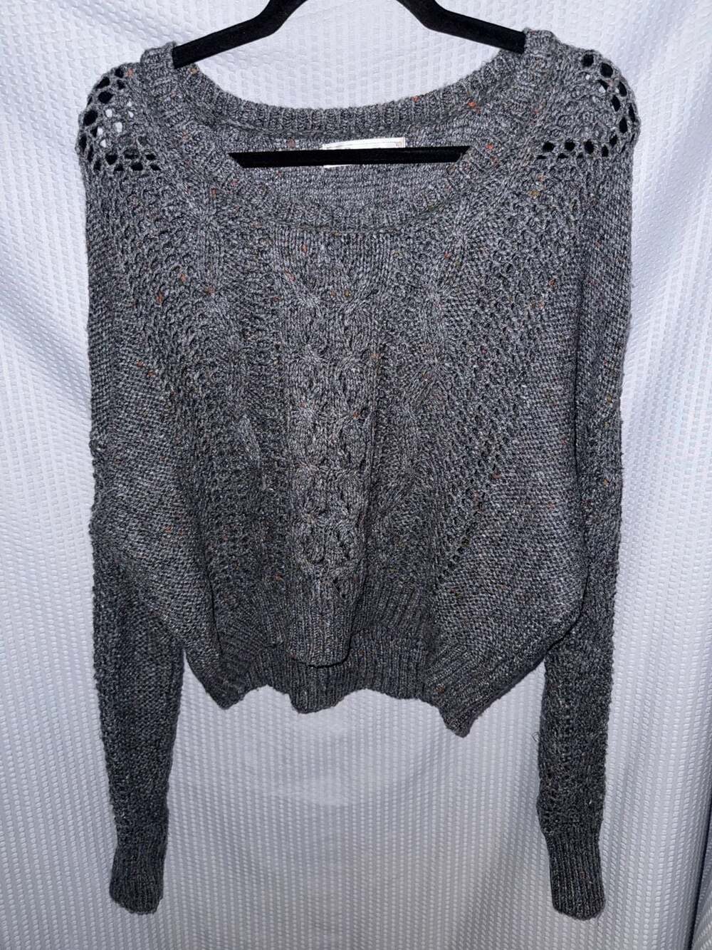 Decree Gray Cable Knit Sweater